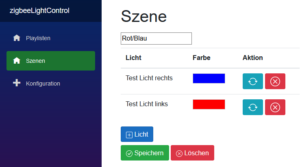 Zigbee Light Control Szenen Konfiguration