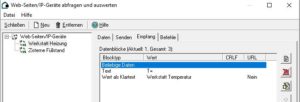 Webseitenaufruf Werte auslesen